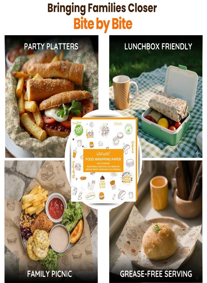 ورق تغليف الطعام من WRAP n PAK | 100 ورقة | صالح للطعام | معتمد من إدارة الغذاء والدواء الأمريكية | مقاوم للزيت ولا يتبلل | ورق لخبز الروتي والشاباتي والبرجر والبيتزا والساندويتشات | ورق زبدة (براون ديلايت، 11×12 بوصة) - Image 3